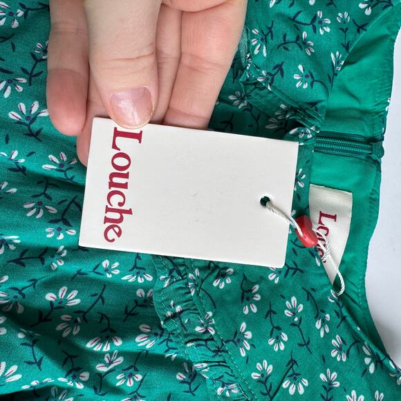 Louche Myfawny Green Ditsy Print Mini Dress - UK 16 - Picture 4 of 10